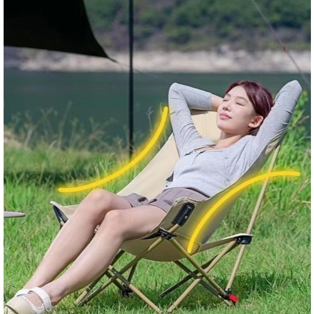 เก้าอี้ตั้งแคมป์ ทรงหลังเต่าทรงสูง ขนาดใหญ่ นั่งสบาย เก้าอี้พับกลางแจ้ง เก้าอี้สนาม เก้าอี้ตลาดกลางคืน พร้อมถุงเก็บเพื่อป้องกันการชน