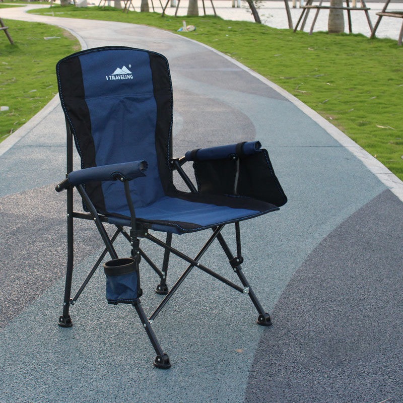 เก้าอี้ตั้งแคมป์ ขนาดใหญ่ นั่งสบาย เก้าอี้พับกลางแจ้ง เก้าอี้สนาม เก้าอี้ตลาดกลางคืน พร้อมถุงเก็บเพื่อป้องกันการชน