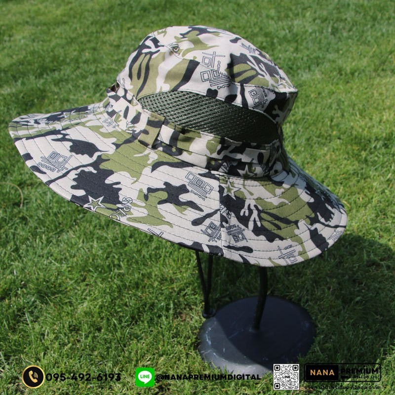 รับผลิตหมวกทหารปีกกว้าง หมวกลายทหาร กันแดด กันยูวี uv หมวกแก๊ป หมวกGAP รับผลิตหมวก รับปักหมวก รับสกรีนหมวก