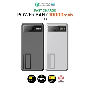 รับสกรีน powerbank แบตสำรอง10000mAh fast charge QC 3.0 | PD 20W Eloop E53 แบตสำรอง PowerBank ของแท้ 100% เพาเวอร์แบงค์ ชาร์จเร็ว Fast Quick Charge